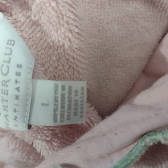 Charter Club Intimates sleeveless pink wrap around bath robe size large - Picture 6 of 9